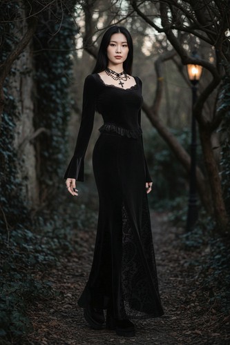 Gothic samt oberteil spitze - samt,