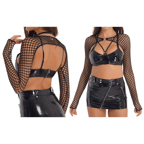 Damen crop tops netzshirt - damen,