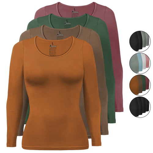 Damen langarmshirt 4er set - langarmshirt,
