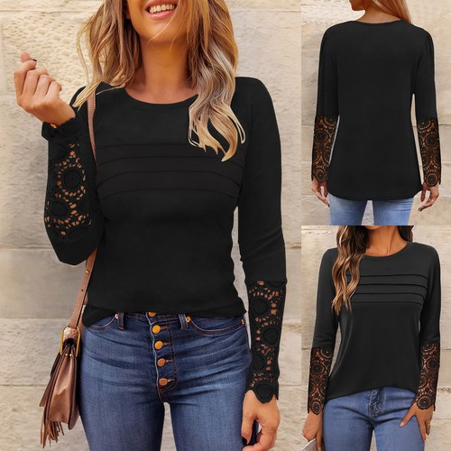 Damen spitzen langarm shirt - damen, t-shirt