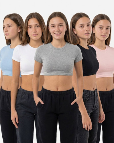 Damen crop top - kurzarm, t-shirt