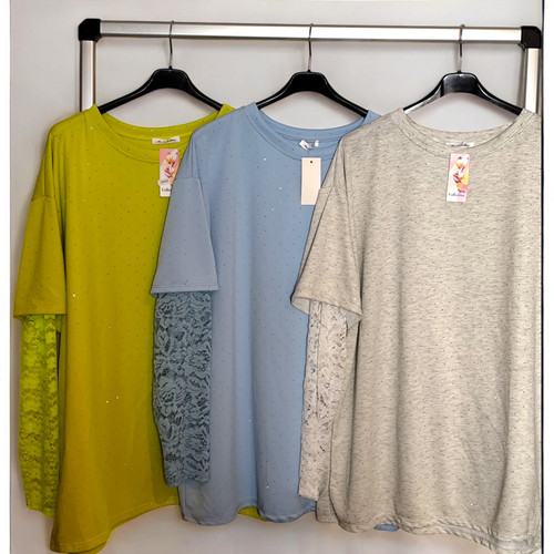 Shirt mit ärmel aus spitze - aus,